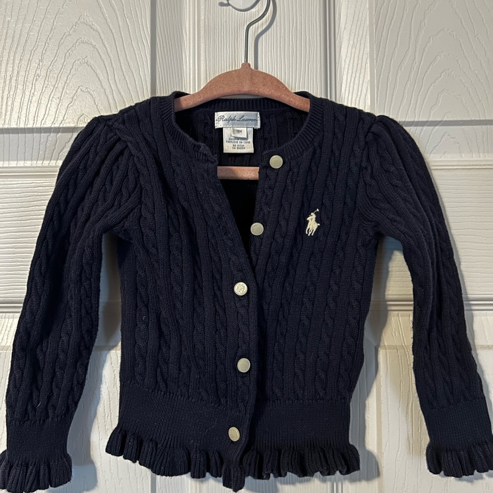 Ralph Lauren Navy Cable Knit Cardigan